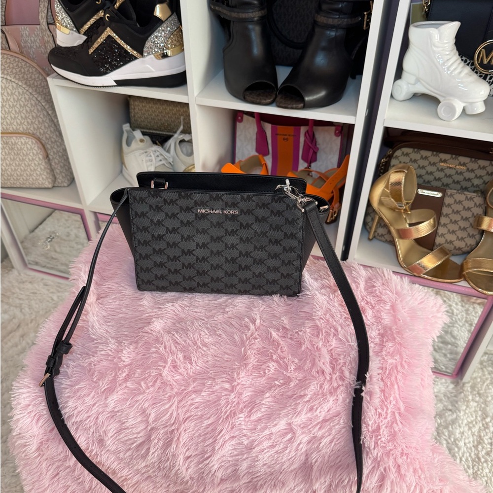 Michael Kors Monogram Black Crossbody Bag